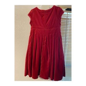Gymboree Girls Dress Size 7 Holiday Pictures Red Pleated Velveteen Dress Fancy